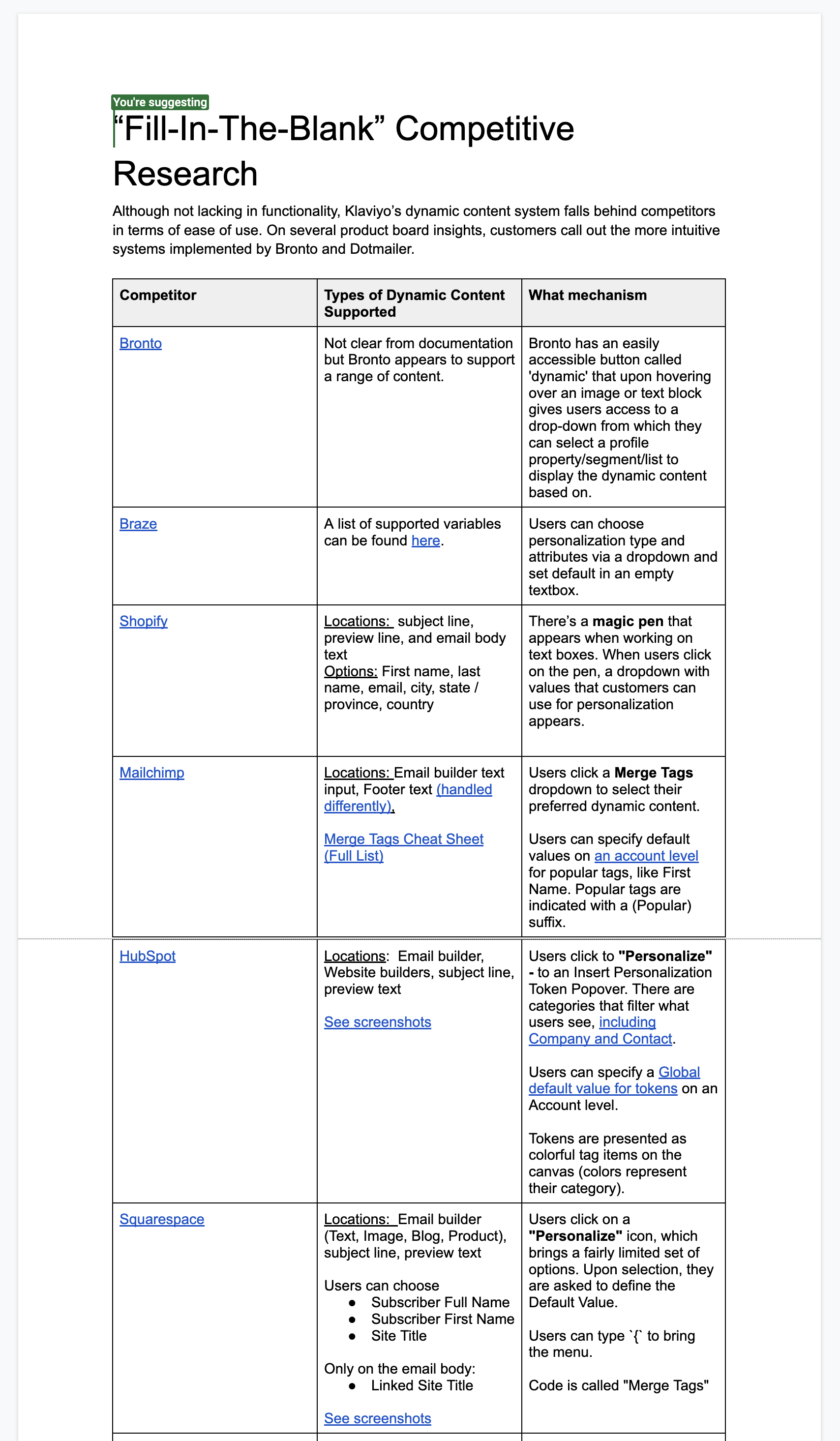 Dynamic-Competitive-Research-List